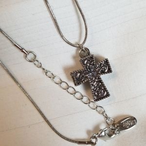 Alexas Angels Silver Cross Locket Necklace